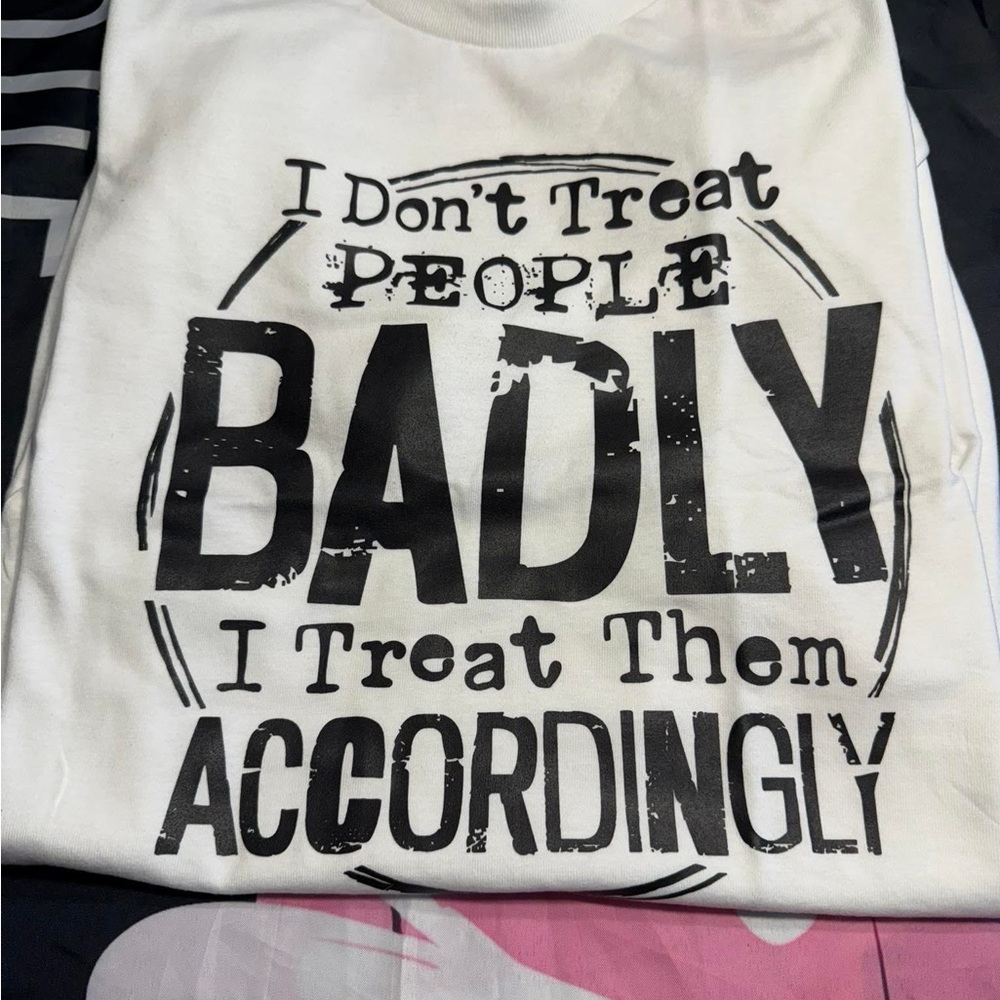 White Graphic T-Shirt with Bold Text